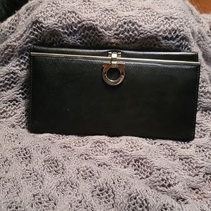 Salvatore Ferragamo Black Saffiano Long Wallet